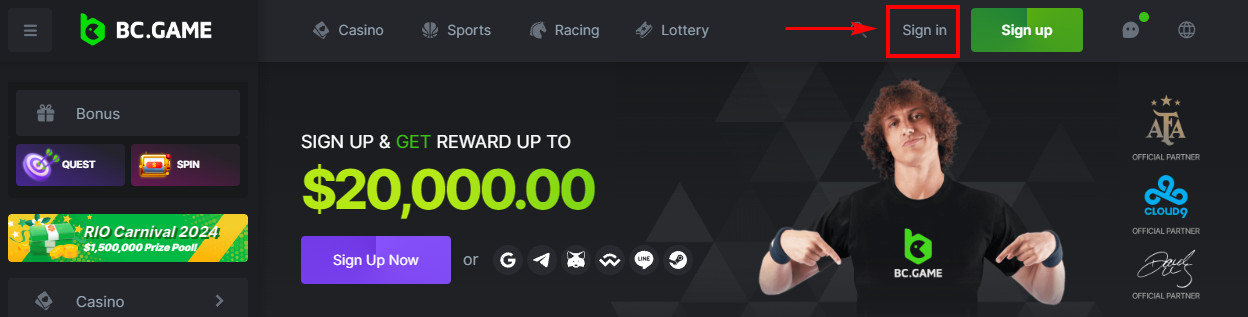 How to Log in to Your BC.Game Account